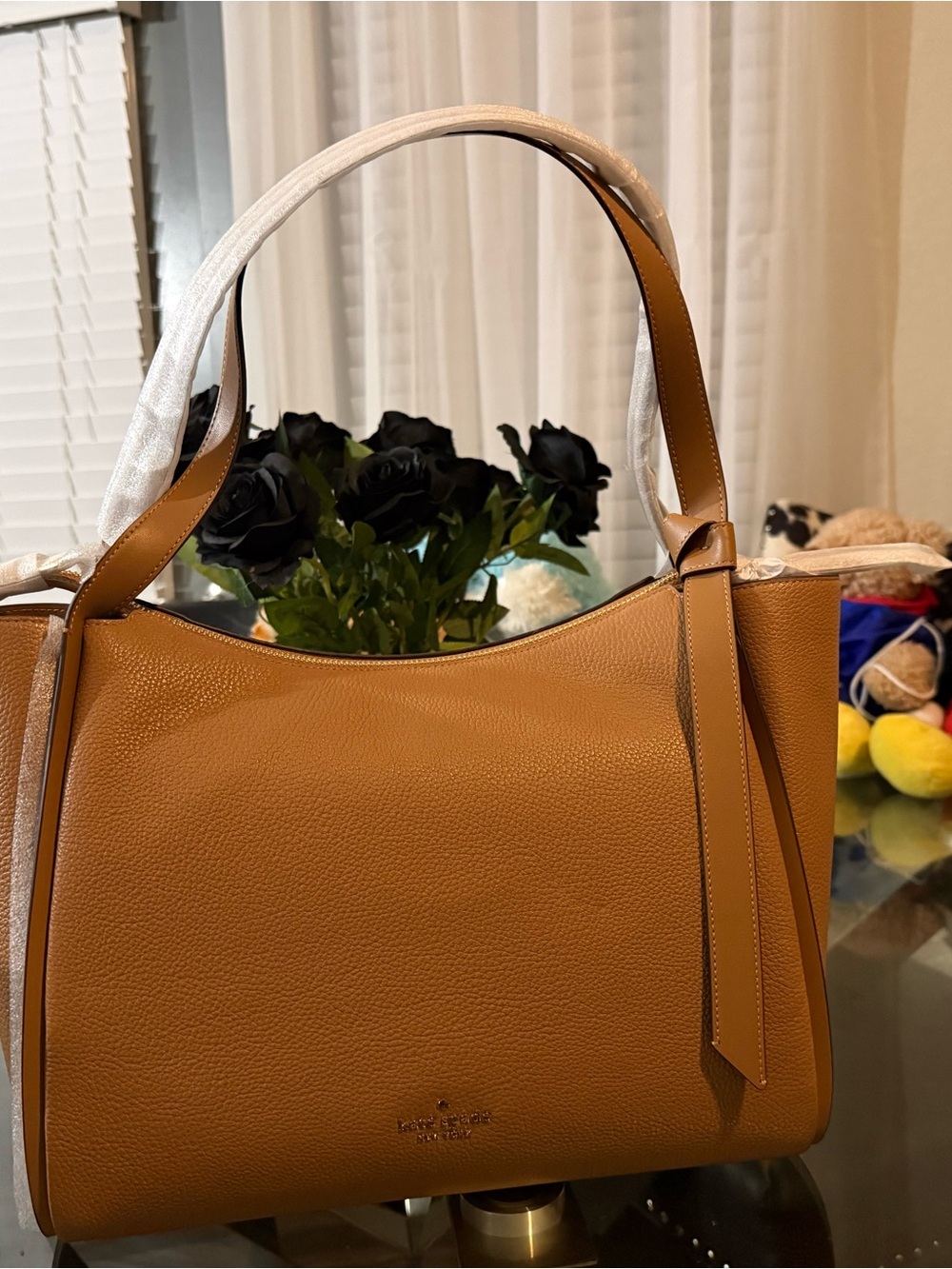 kate spade Tan Pebbled Leather Shoulder Bag